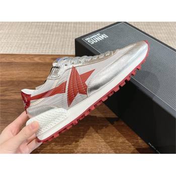 Golden Goose Women’s Marathon with silver nylon upper and red star 2024 (jmb-231213-02)