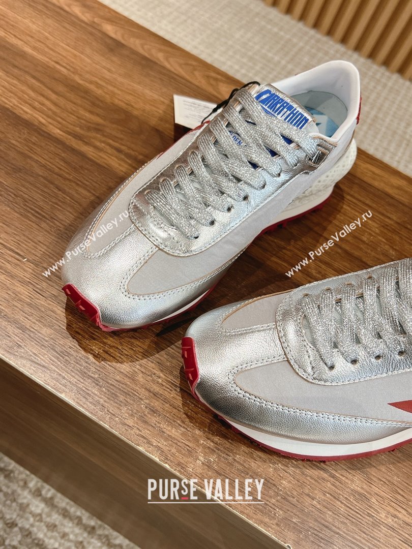 Golden Goose Women’s Marathon with silver nylon upper and red star 2024 (jmb-231213-02)