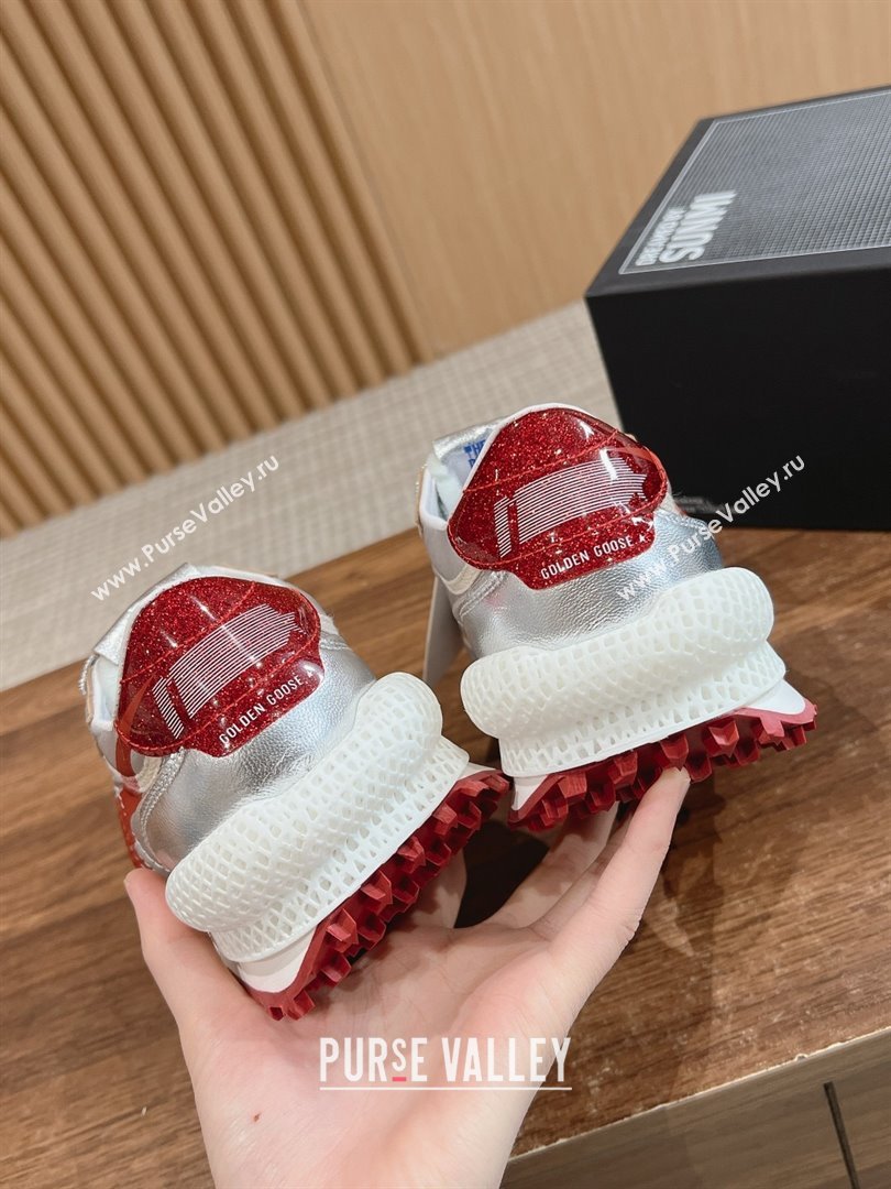 Golden Goose Women’s Marathon with silver nylon upper and red star 2024 (jmb-231213-02)