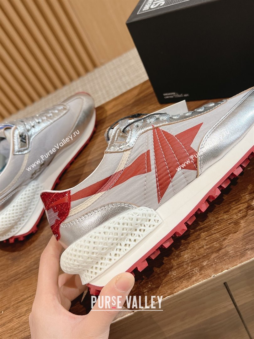 Golden Goose Women’s Marathon with silver nylon upper and red star 2024 (jmb-231213-02)