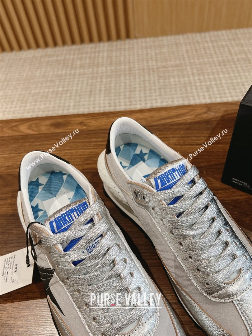 Golden Goose Women’s Marathon with silver nylon upper and black star 2024 (jmb-231213-03)