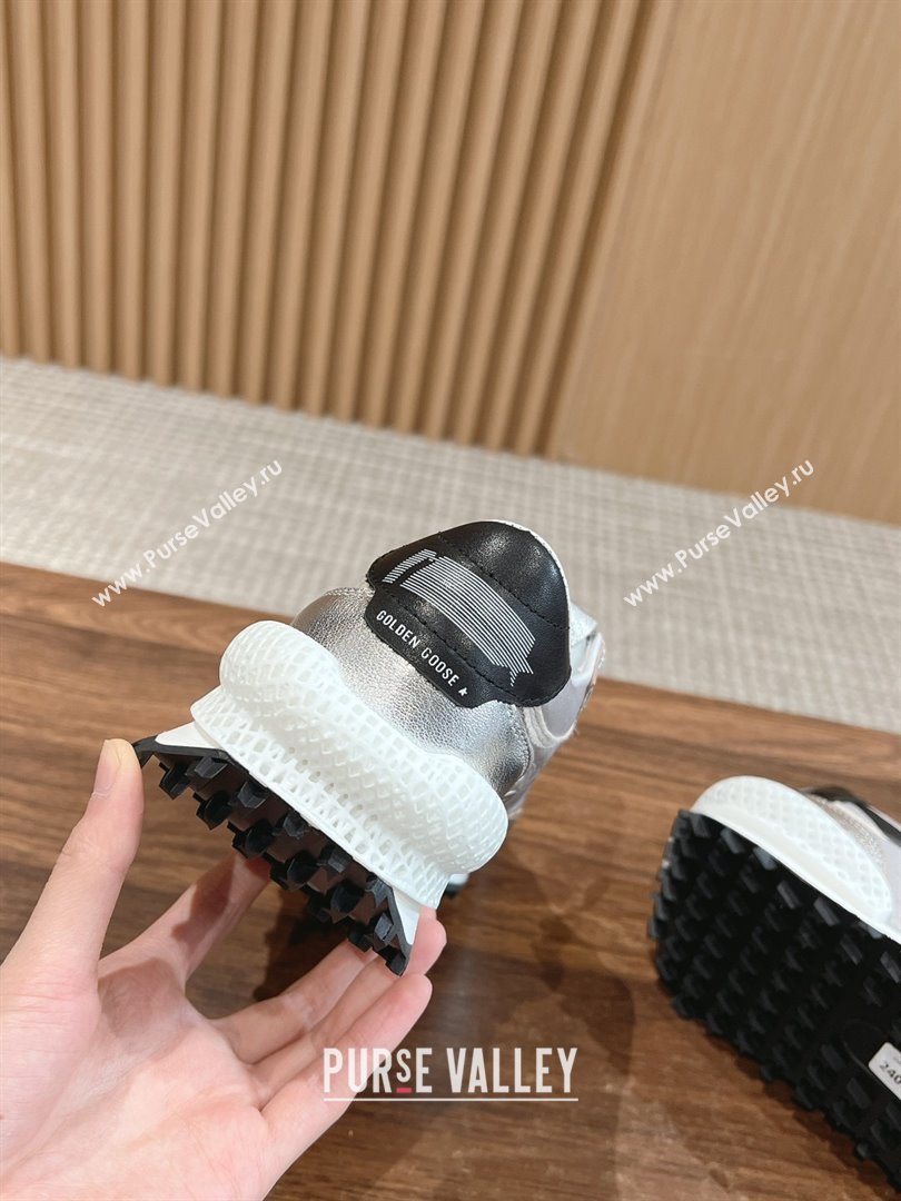 Golden Goose Women’s Marathon with silver nylon upper and black star 2024 (jmb-231213-03)