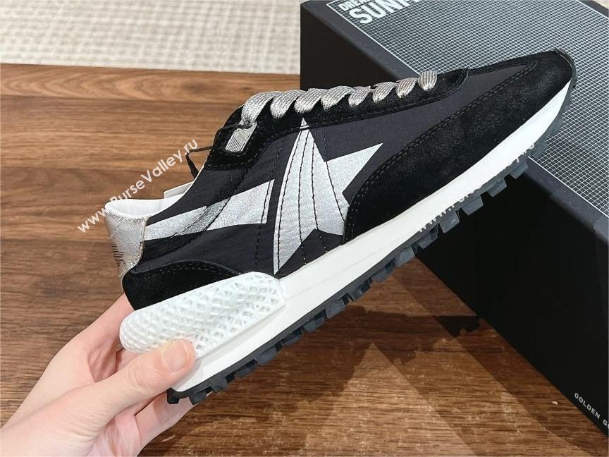 Golden Goose Women’s Marathon with black nylon upper and white star 2024 (jmb-231213-01)