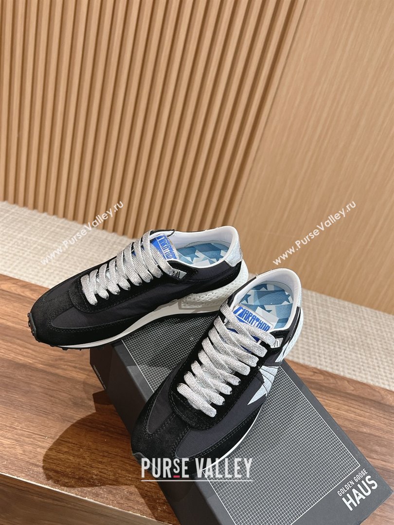 Golden Goose Women’s Marathon with black nylon upper and white star 2024 (jmb-231213-01)