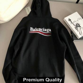 balenciaga logo printed hooded sweatshirt black 2020 (qiqi-5637)