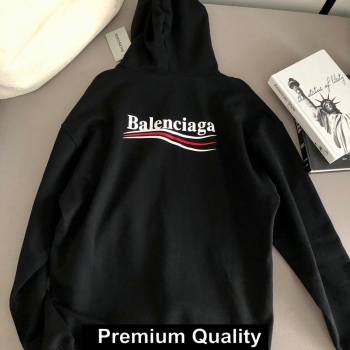 balenciaga logo printed hooded sweatshirt black 2020  (qiqi-5637)