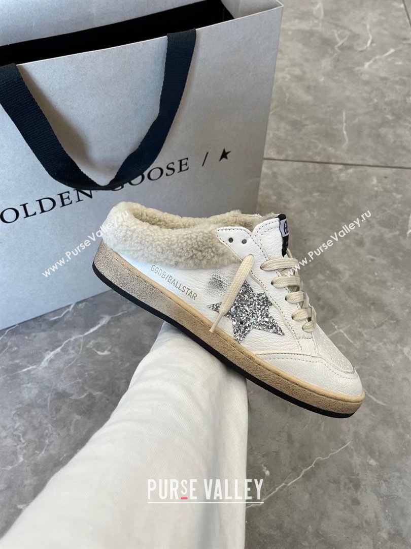 Golden Goose Ball Star Sabots with glitter star and shearling lining 2023 (danni-231213-03)