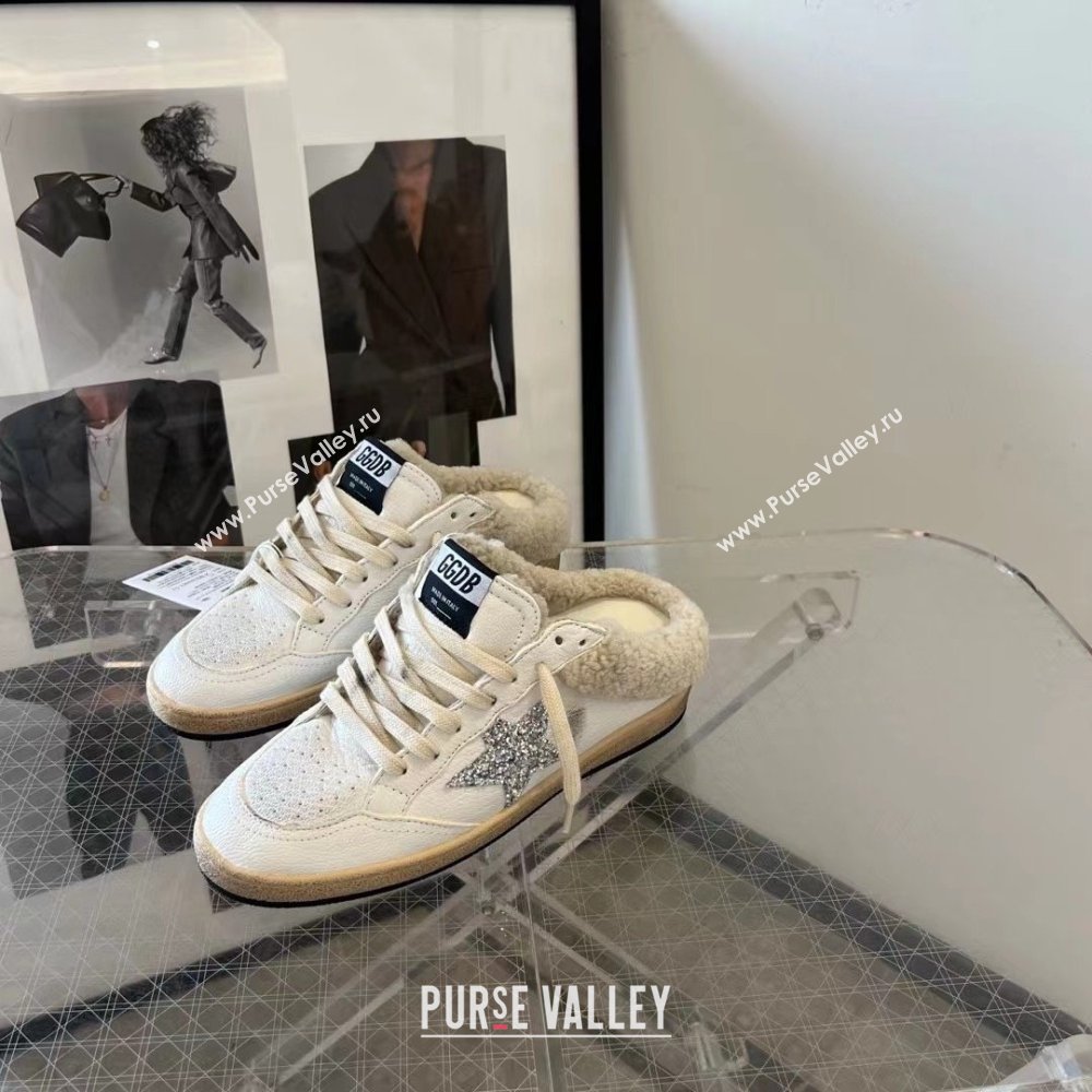 Golden Goose Ball Star Sabots with glitter star and shearling lining 2023 (danni-231213-03)