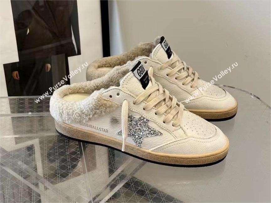 Golden Goose Ball Star Sabots with glitter star and shearling lining 2023 (danni-231213-03)