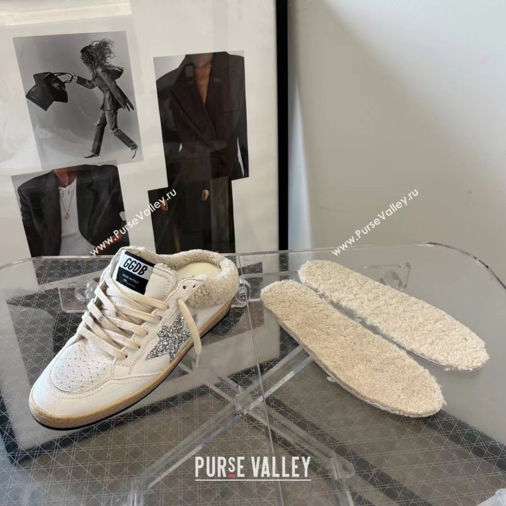 Golden Goose Ball Star Sabots with glitter star and shearling lining 2023 (danni-231213-03)