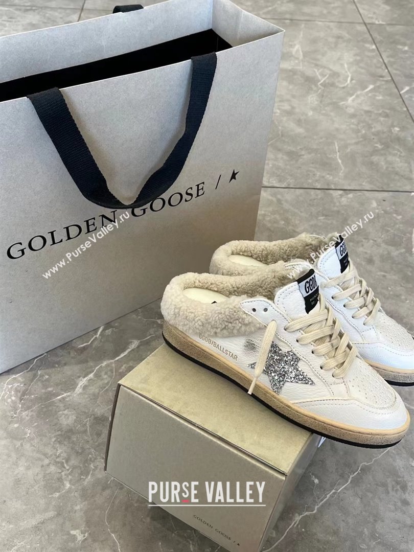 Golden Goose Ball Star Sabots with glitter star and shearling lining 2023 (danni-231213-03)
