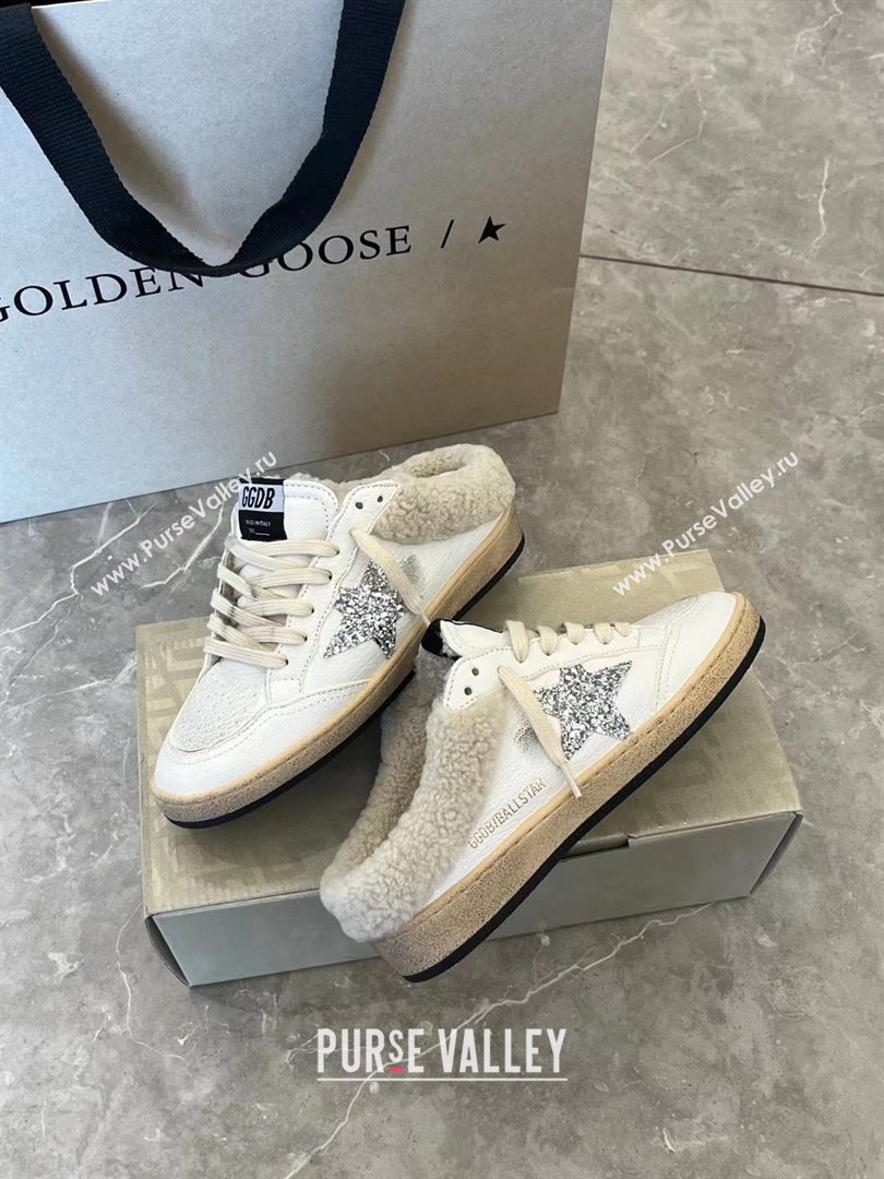 Golden Goose Ball Star Sabots with glitter star and shearling lining 2023 (danni-231213-03)