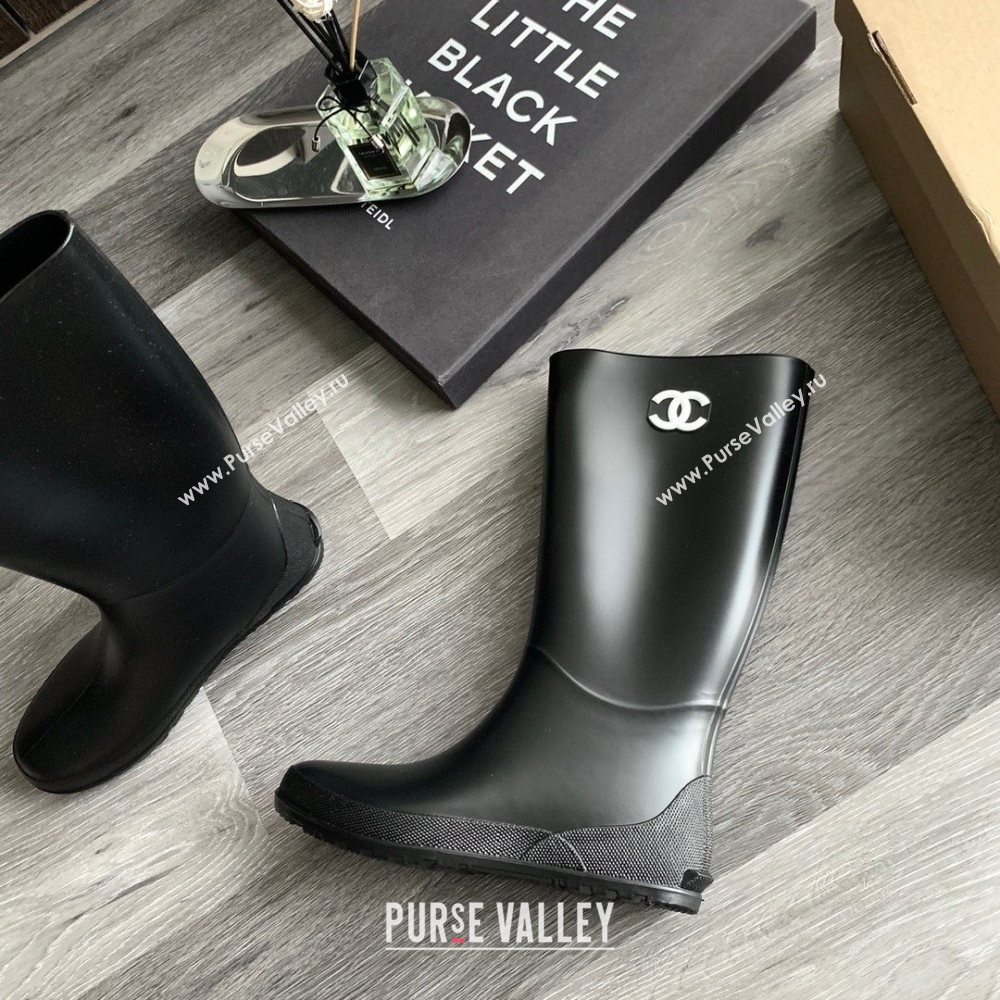 Chanel black rain boots 2020 (nono-201030-6)