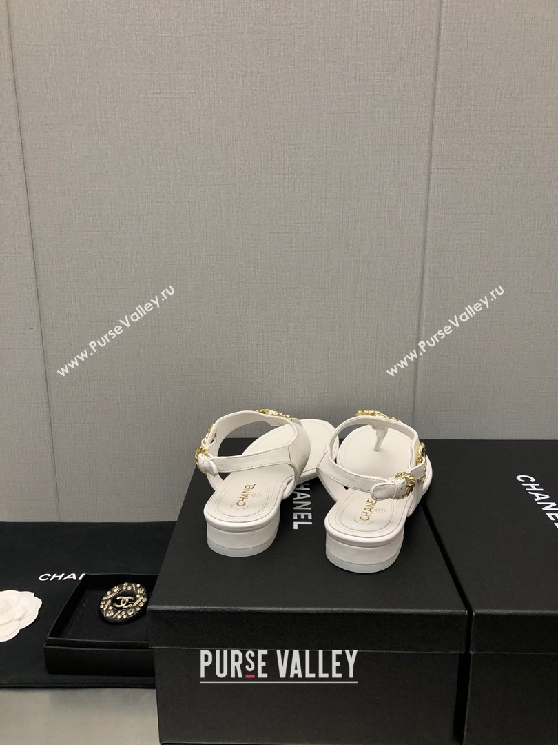 Chanel CC Thong Sandals WHITE 2023 (KAOLA-240122-04)