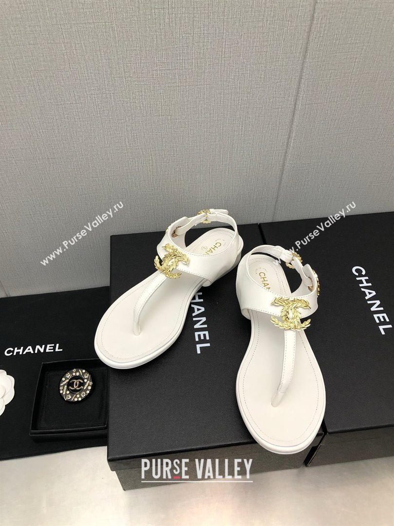 Chanel CC Thong Sandals WHITE 2023 (KAOLA-240122-04)