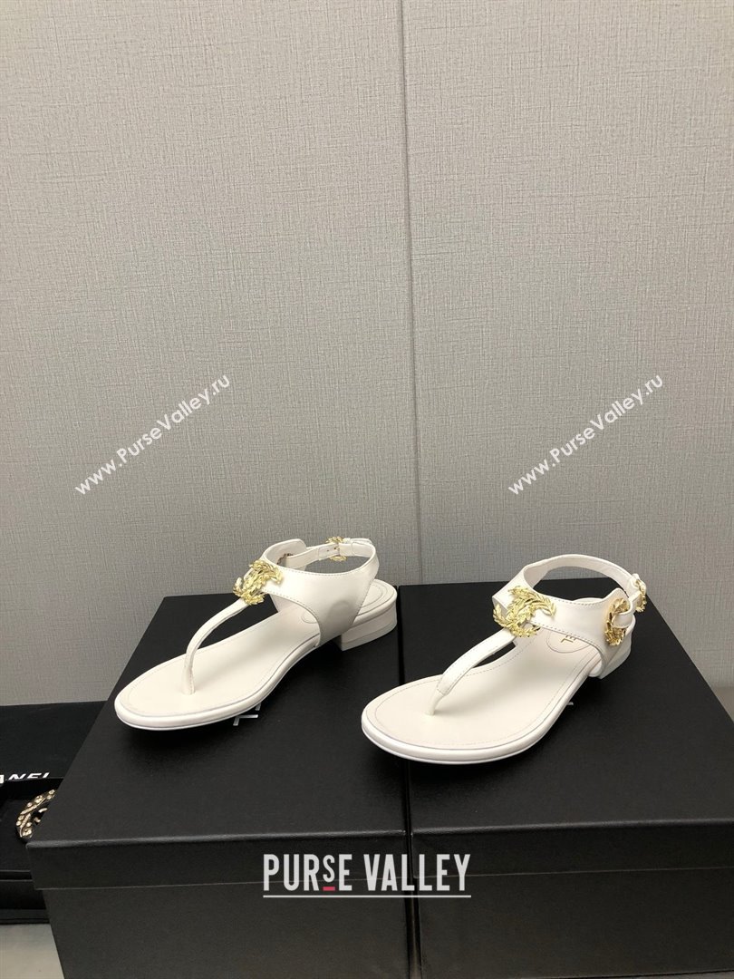 Chanel CC Thong Sandals WHITE 2023 (KAOLA-240122-04)