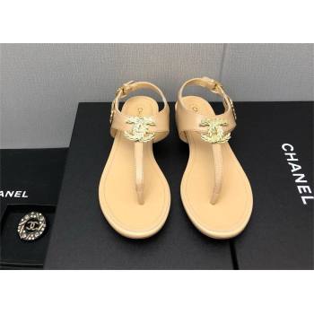 Chanel CC Thong Sandals BEIGE 2023 (KAOLA-240122-05)