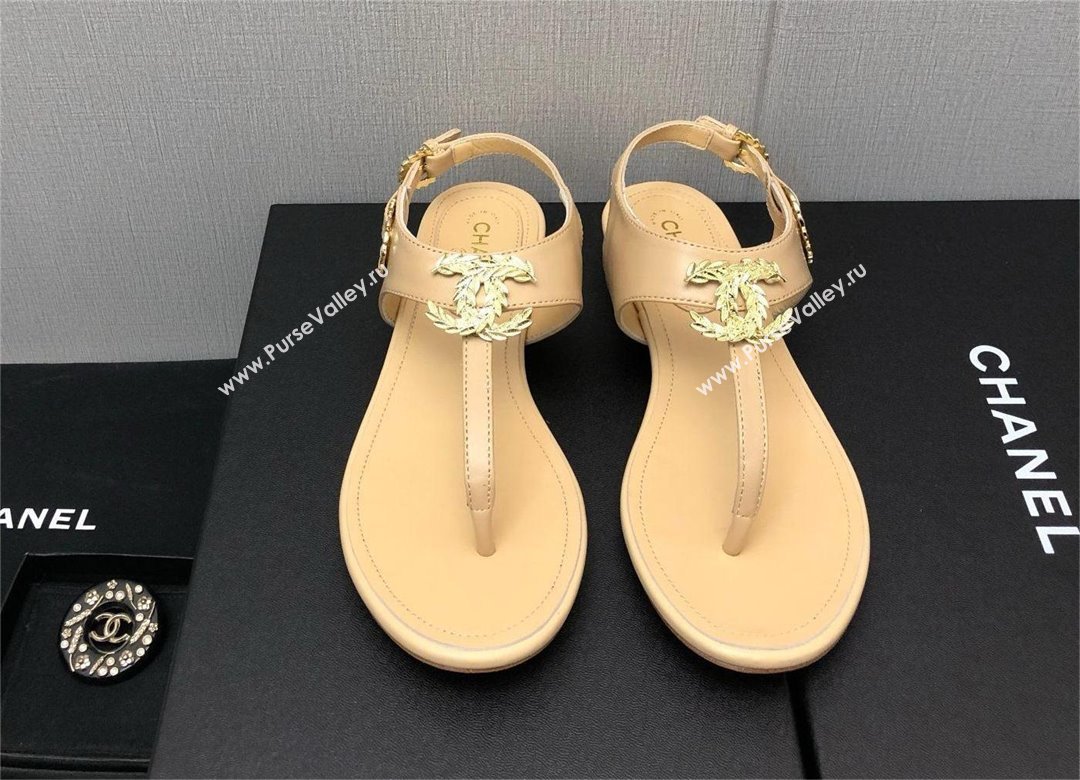 Chanel CC Thong Sandals BEIGE 2023 (KAOLA-240122-05)