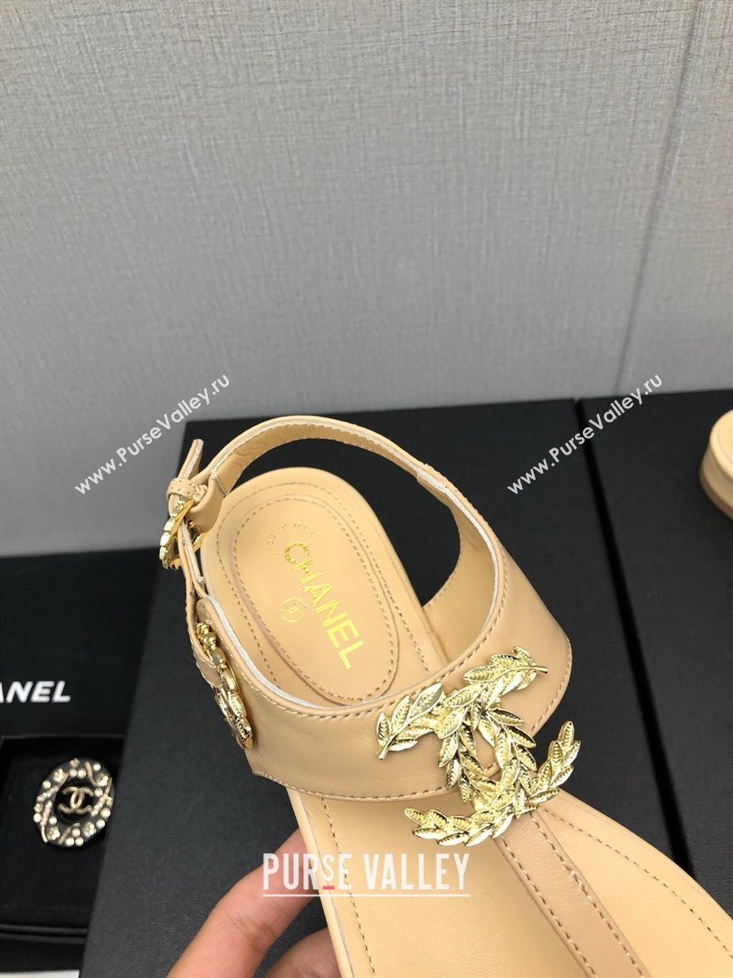 Chanel CC Thong Sandals BEIGE 2023 (KAOLA-240122-05)