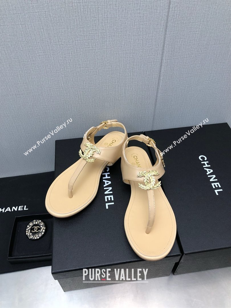 Chanel CC Thong Sandals BEIGE 2023 (KAOLA-240122-05)