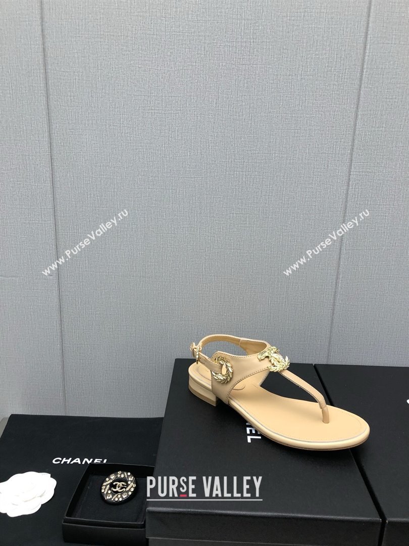 Chanel CC Thong Sandals BEIGE 2023 (KAOLA-240122-05)