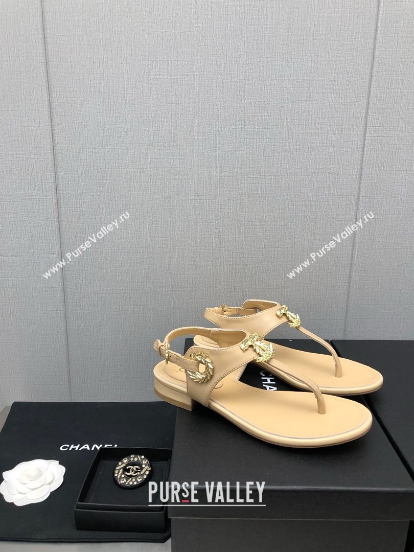 Chanel CC Thong Sandals BEIGE 2023 (KAOLA-240122-05)