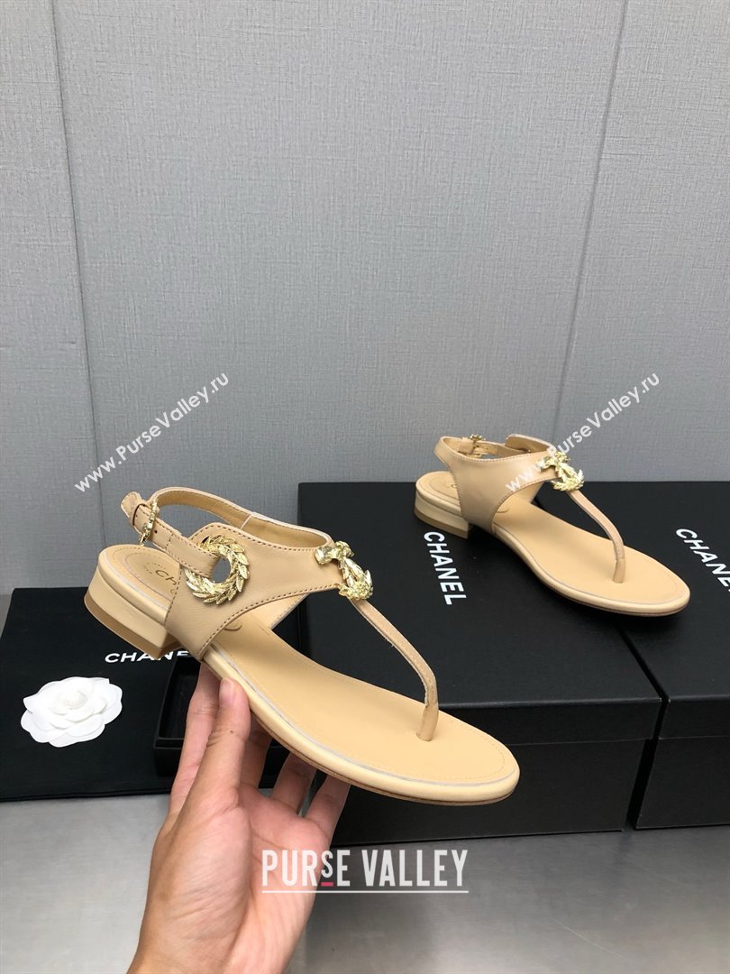 Chanel CC Thong Sandals BEIGE 2023 (KAOLA-240122-05)