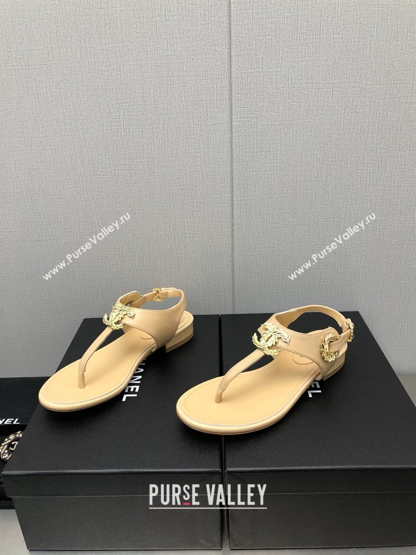 Chanel CC Thong Sandals BEIGE 2023 (KAOLA-240122-05)