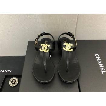 Chanel CC Thong Sandals BLACK 2023 (KAOLA-240122-06)