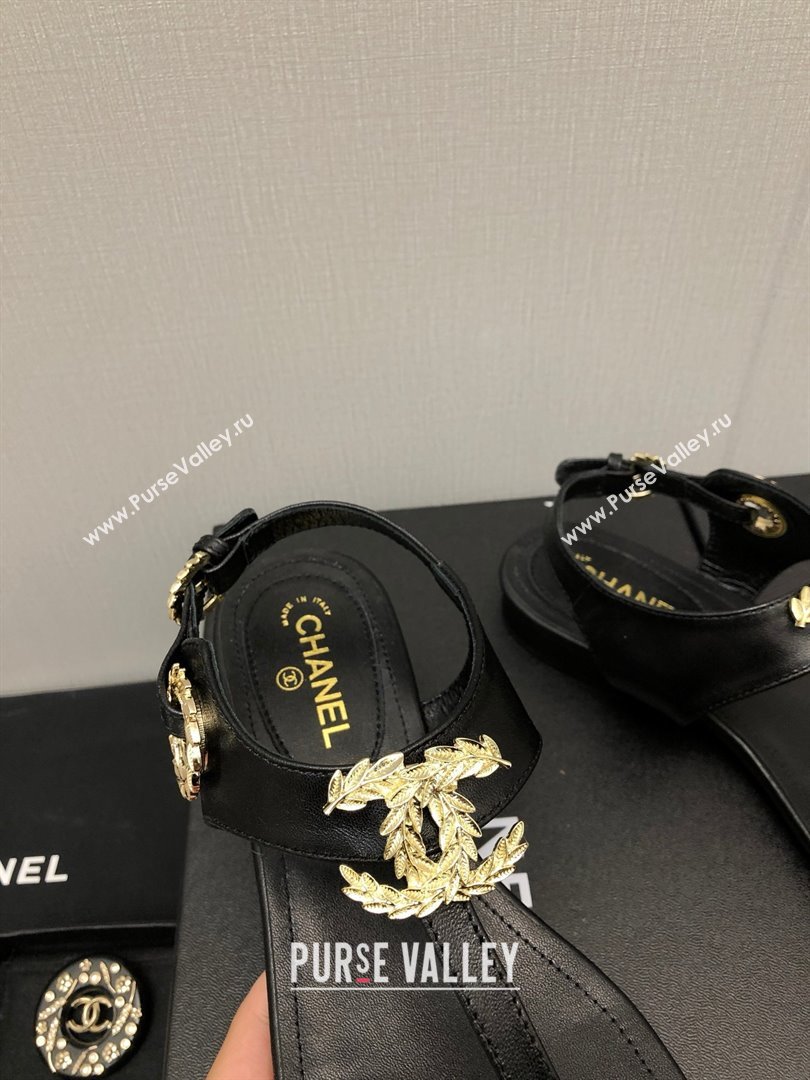 Chanel CC Thong Sandals BLACK 2023 (KAOLA-240122-06)