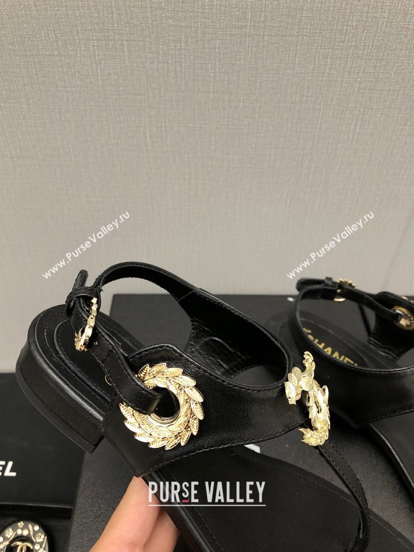 Chanel CC Thong Sandals BLACK 2023 (KAOLA-240122-06)