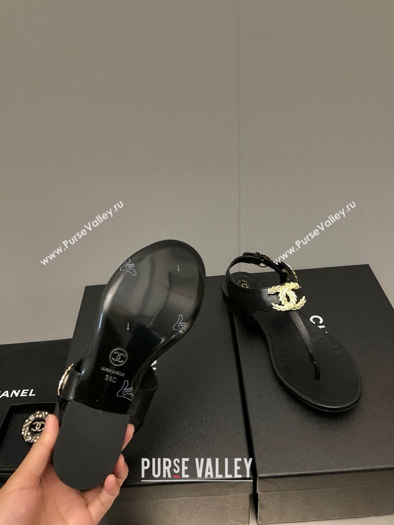 Chanel CC Thong Sandals BLACK 2023 (KAOLA-240122-06)