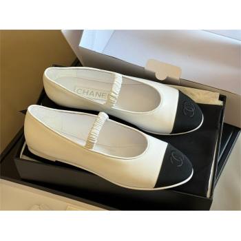Chanel SHEEPSKIN Grosgrain Mary Janes White 2024 (KAOLA-240123-01)