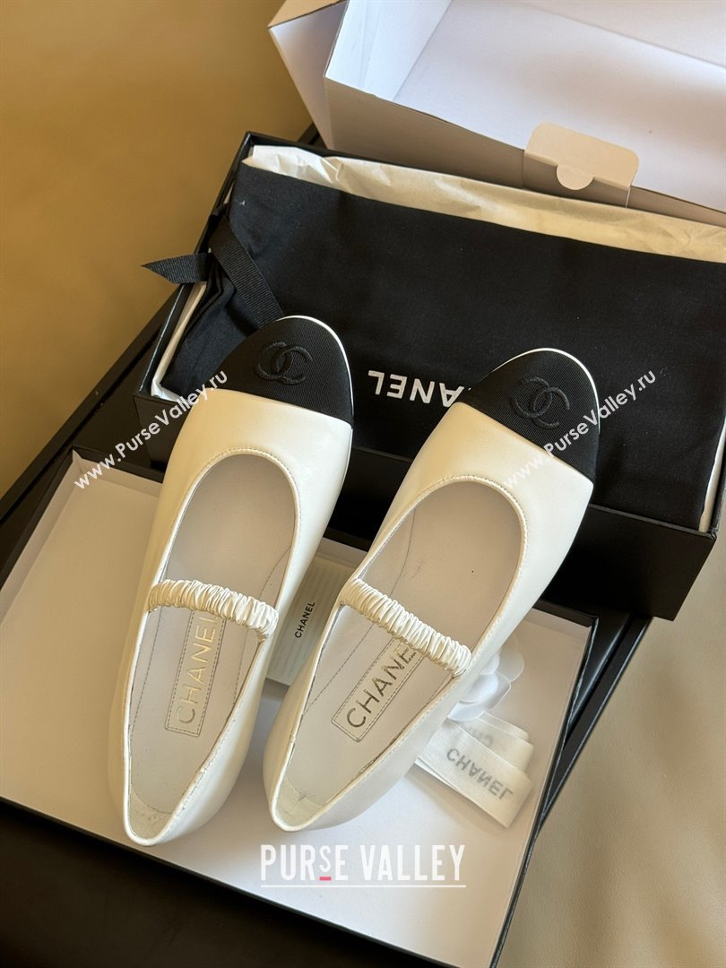 Chanel SHEEPSKIN Grosgrain Mary Janes White 2024 (KAOLA-240123-01)
