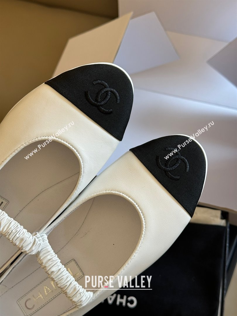 Chanel SHEEPSKIN Grosgrain Mary Janes White 2024 (KAOLA-240123-01)