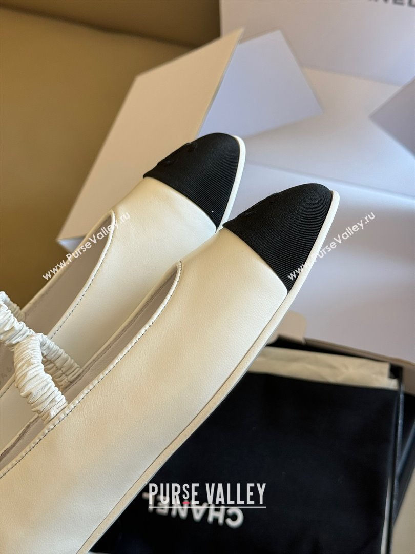 Chanel SHEEPSKIN Grosgrain Mary Janes White 2024 (KAOLA-240123-01)