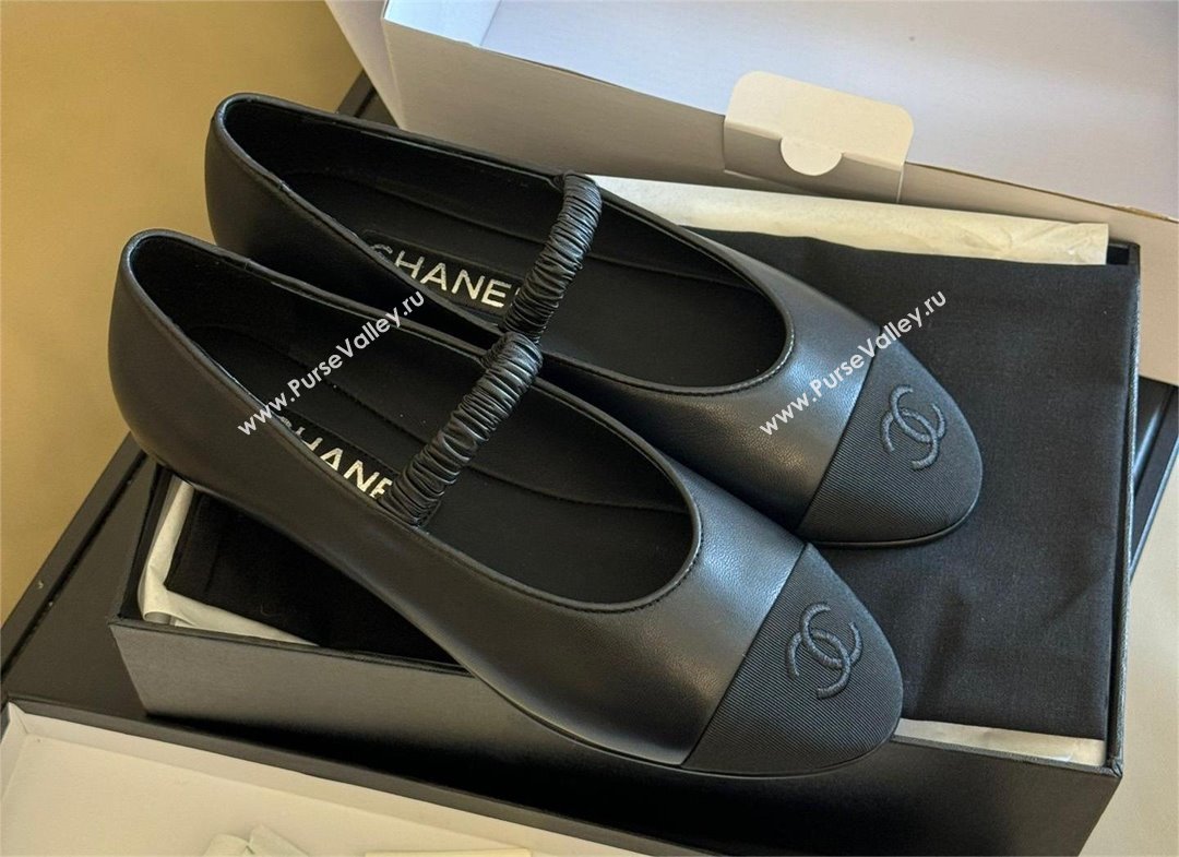 Chanel SHEEPSKIN Grosgrain Mary Janes BLACK 2024 (KAOLA-240123-03)