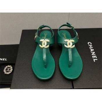 Chanel CC Thong Sandals GREEN 2023 (KAOLA-240122-02)