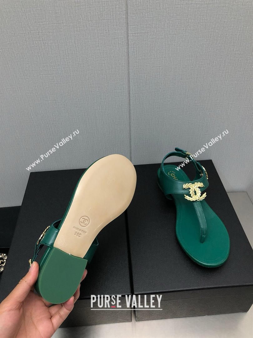 Chanel CC Thong Sandals GREEN 2023 (KAOLA-240122-02)