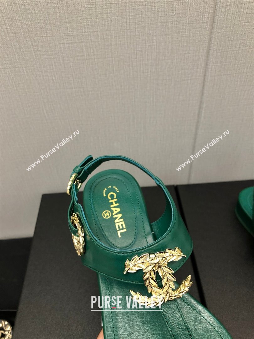 Chanel CC Thong Sandals GREEN 2023 (KAOLA-240122-02)