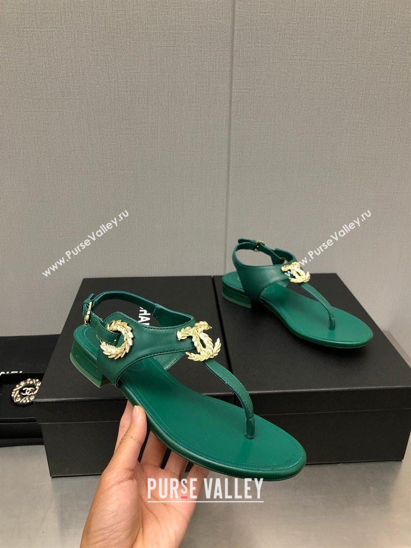 Chanel CC Thong Sandals GREEN 2023 (KAOLA-240122-02)