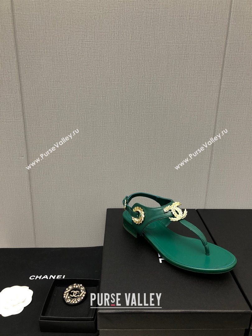 Chanel CC Thong Sandals GREEN 2023 (KAOLA-240122-02)