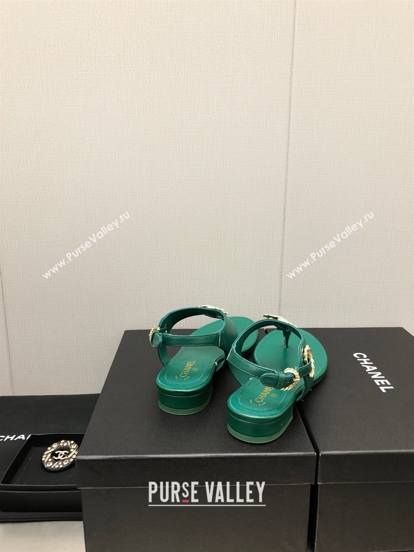 Chanel CC Thong Sandals GREEN 2023 (KAOLA-240122-02)