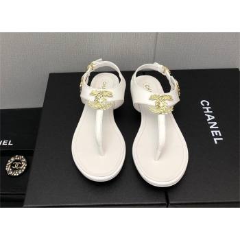 Chanel CC Thong Sandals WHITE 2023 (KAOLA-240122-04)