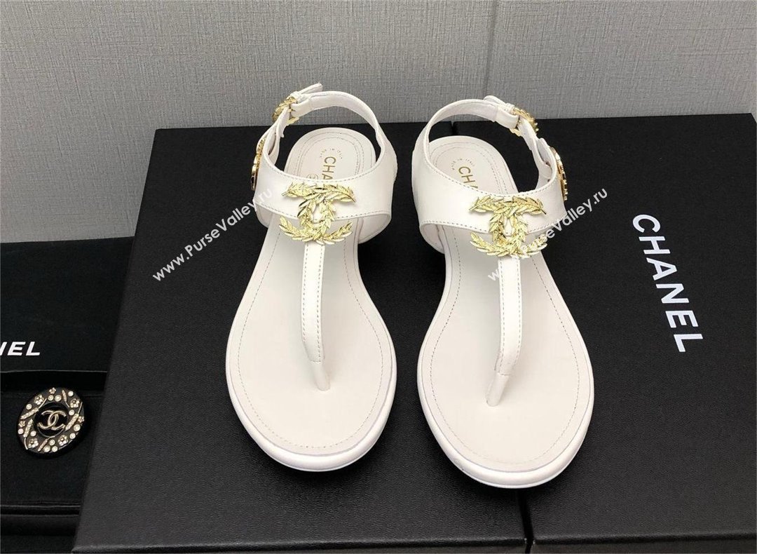 Chanel CC Thong Sandals WHITE 2023 (KAOLA-240122-04)