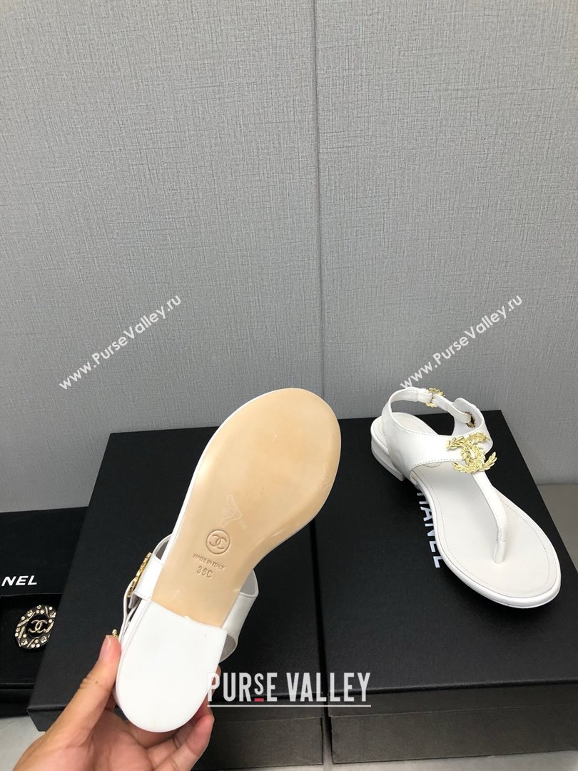 Chanel CC Thong Sandals WHITE 2023 (KAOLA-240122-04)