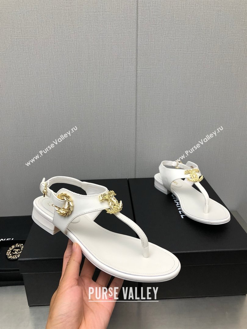 Chanel CC Thong Sandals WHITE 2023 (KAOLA-240122-04)