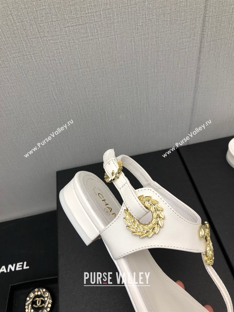 Chanel CC Thong Sandals WHITE 2023 (KAOLA-240122-04)