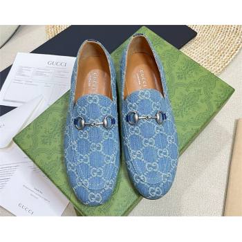 Gucci Princetown GG Monogram Denim Loafers 2024 (modeng-240416-02)