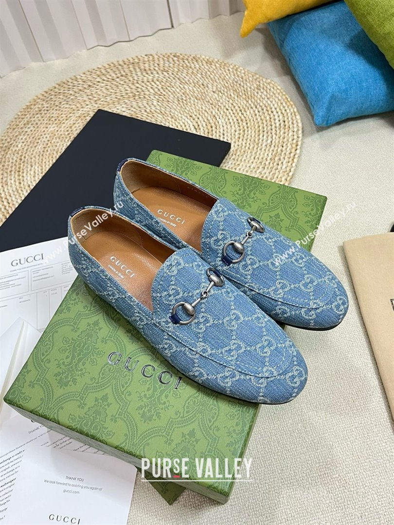 Gucci Princetown GG Monogram Denim Loafers 2024 (modeng-240416-02)